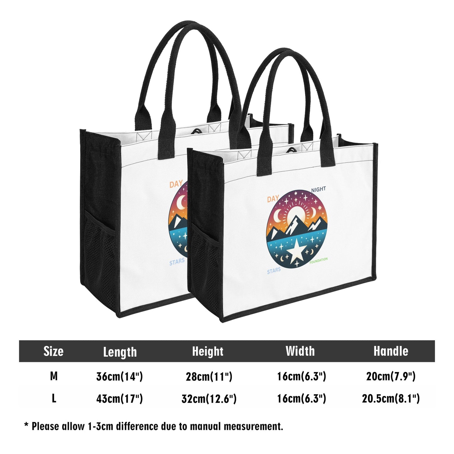 A standard All-Over Print Canvas Tote Bag（2 layers）